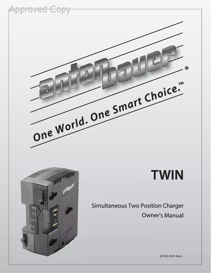 Page n°1 - Manuel utilisateur Anton/Bauer TWIN