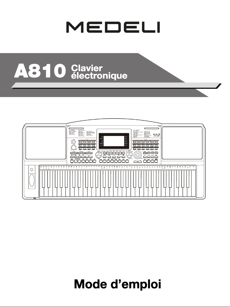 Page n°1 - Manuel utilisateur Medeli A810