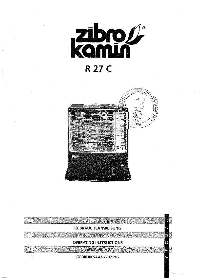 Page n°1 - Manuel utilisateur Zibro Kamin R 27 C