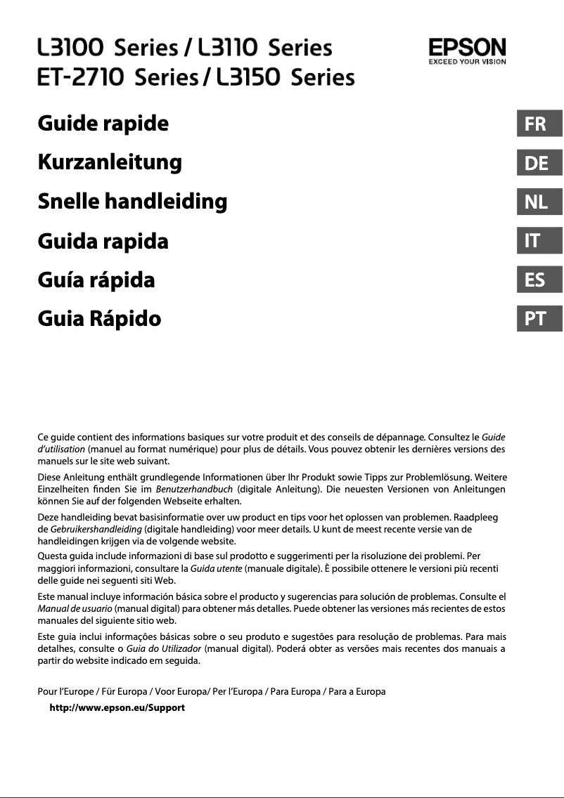 Image de la première page du manuel de l'appareil EcoTank L3111