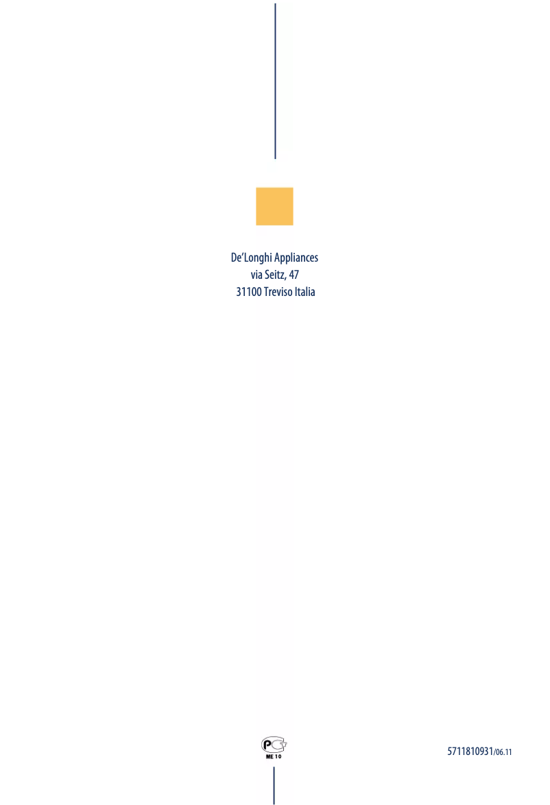 Page 1 de la notice Manuel utilisateur DeLonghi EO 3285