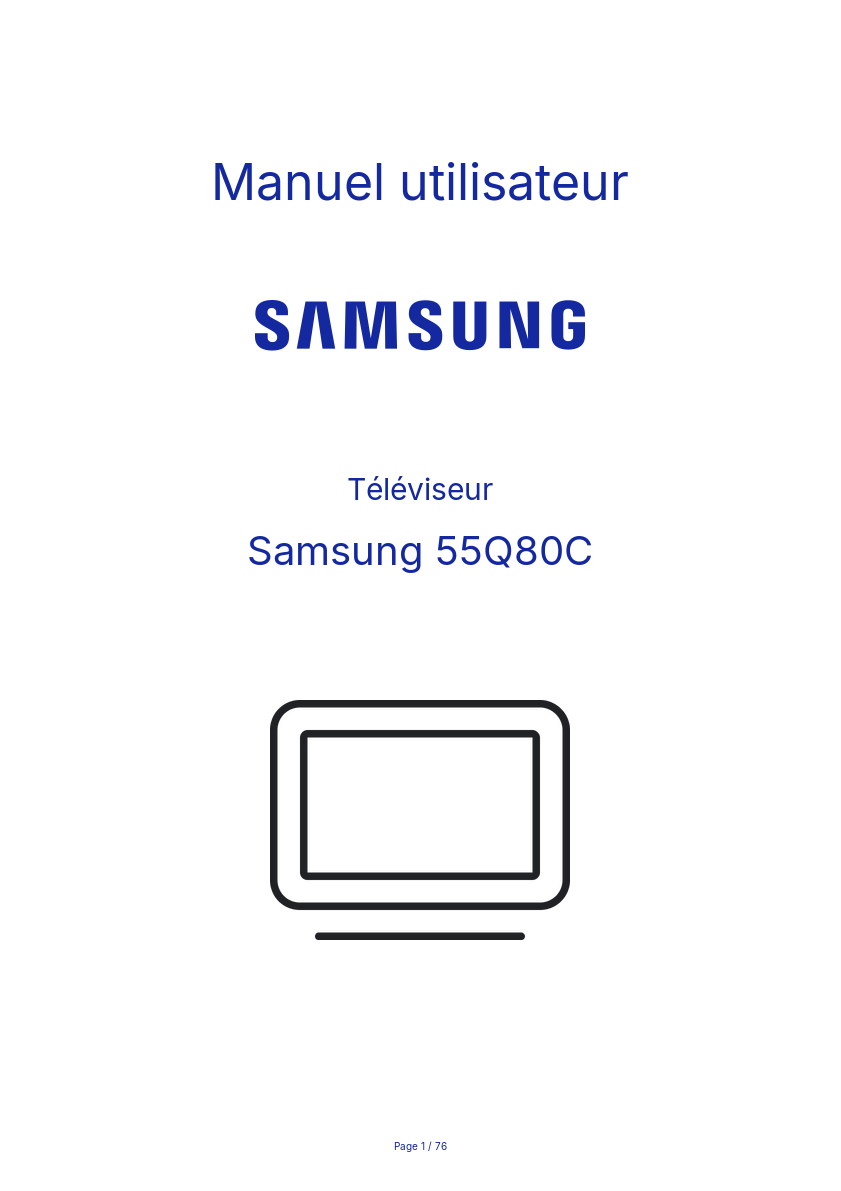Page n°1 - Manuel utilisateur Samsung 55Q80C