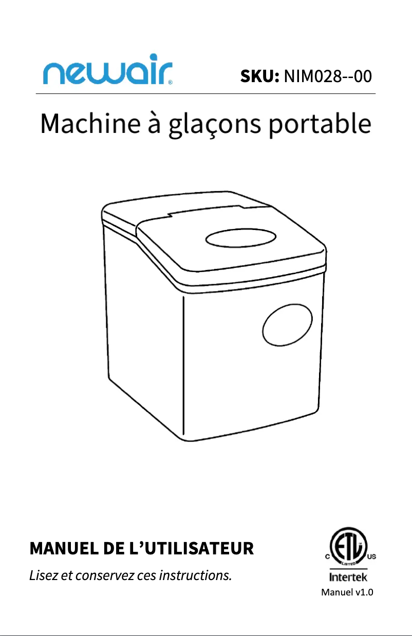 Page 1 de la notice Manuel utilisateur NewAir AI-100S