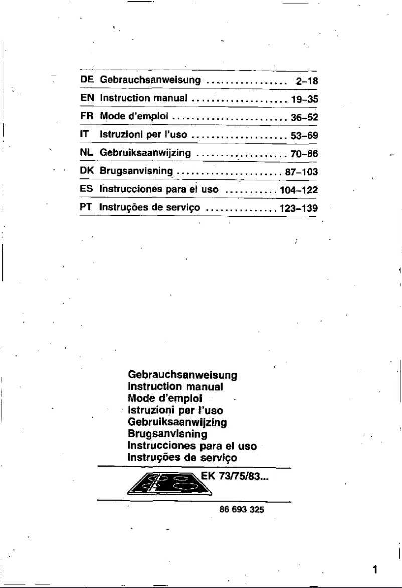 Page n°1 - Manuel utilisateur Siemens EK73E54