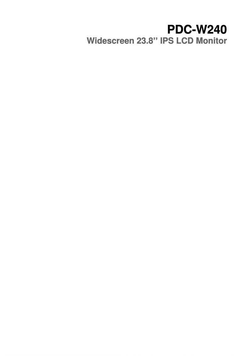 Image de la première page du manuel de l'appareil PDC-W240