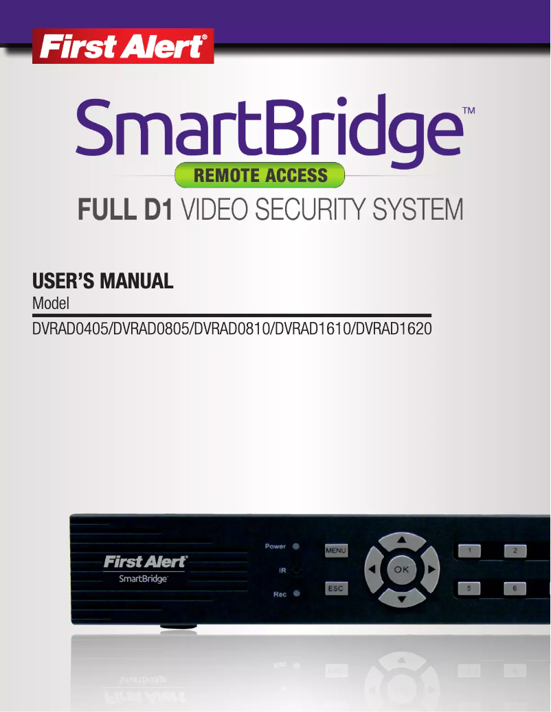 Page 1 de la notice Manuel utilisateur BRK DVRAD1620