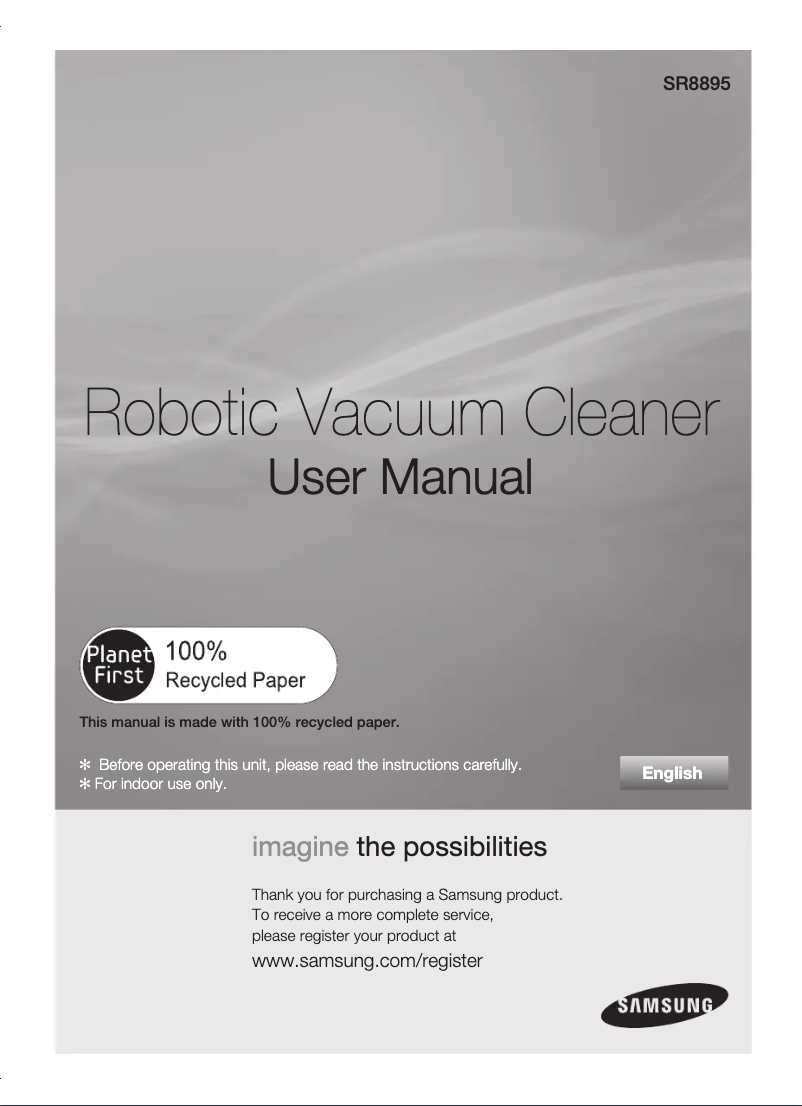 Page 1 de la notice Manuel utilisateur Samsung NaviBot Silencio SR8895