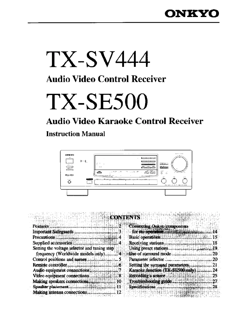 Image de la première page du manuel de l'appareil TX-SV444
