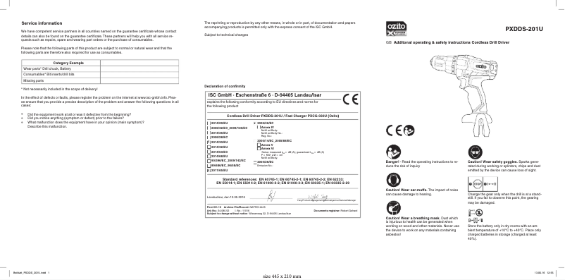 Image de la première page du manuel de l'appareil PXDDK-200U