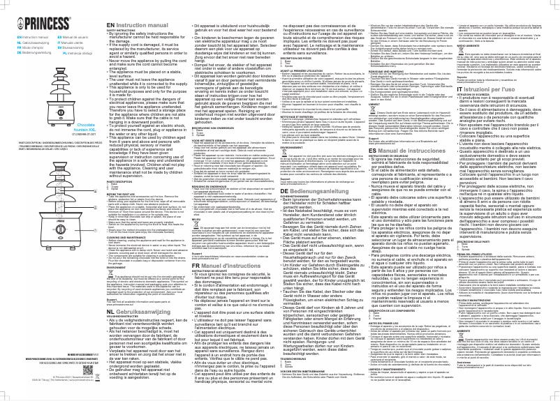 Page n°1 - Manuel utilisateur Princess Chocolate Fountain XXL 292999