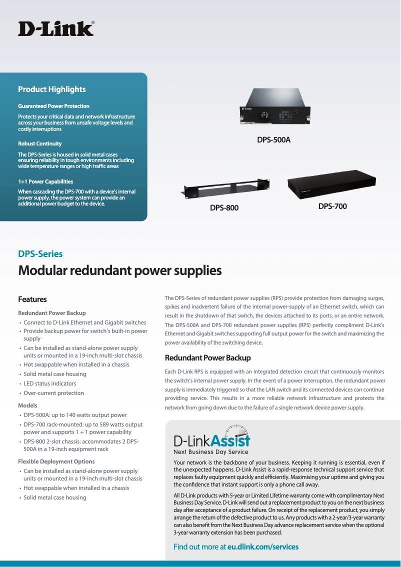 Page n°1 - Fiche technique D-Link DPS-700