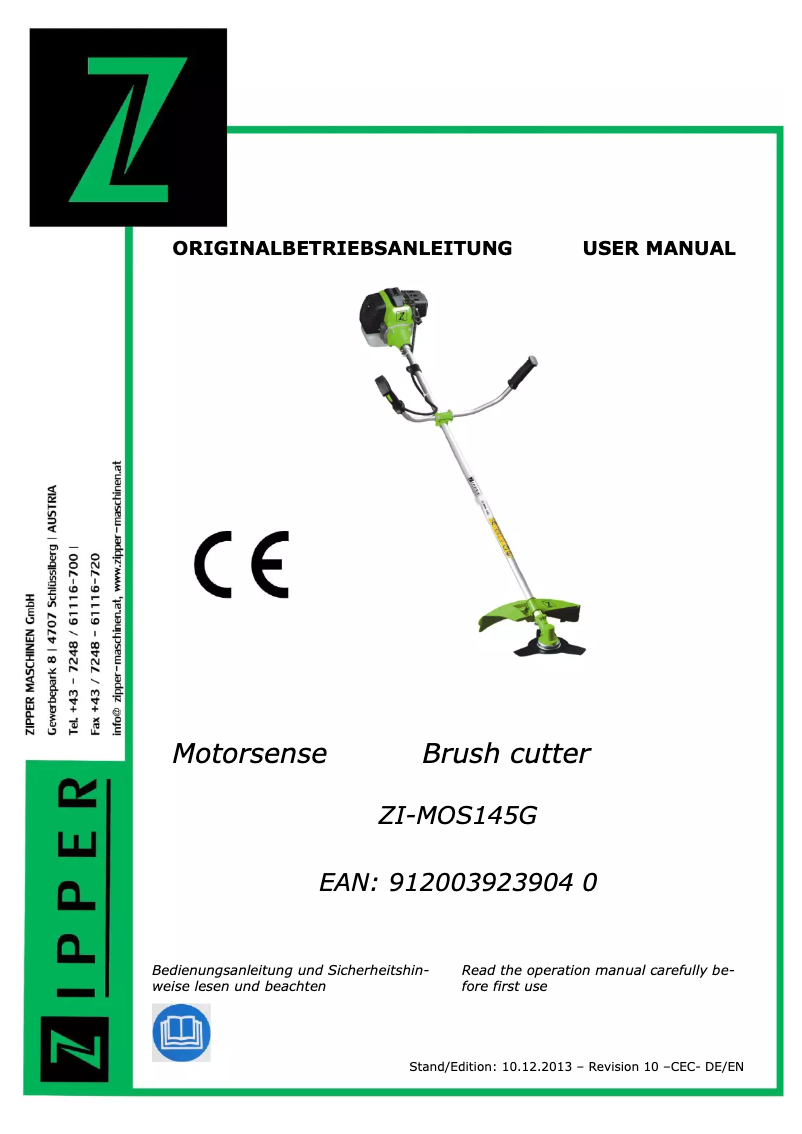 Page 1 de la notice Manuel utilisateur Zipper ZI-MOS 145G