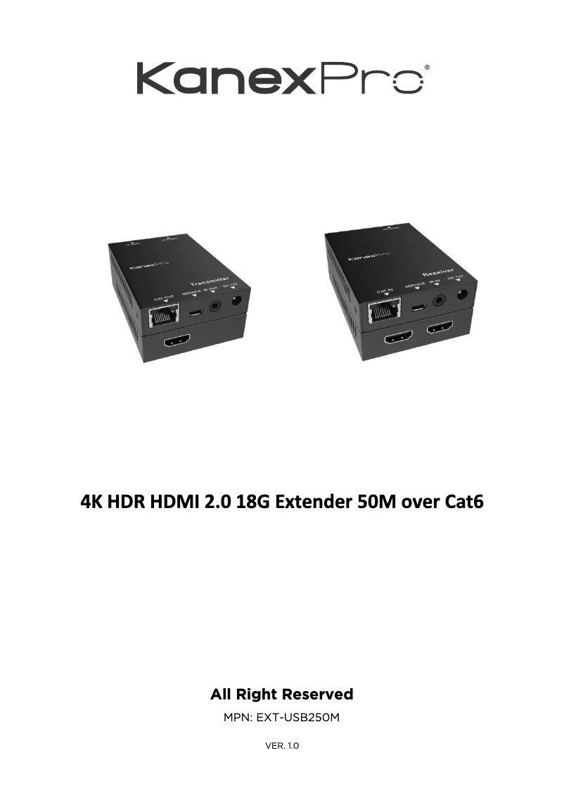 Page 1 de la notice Manuel utilisateur KanexPro EXT-50M18G