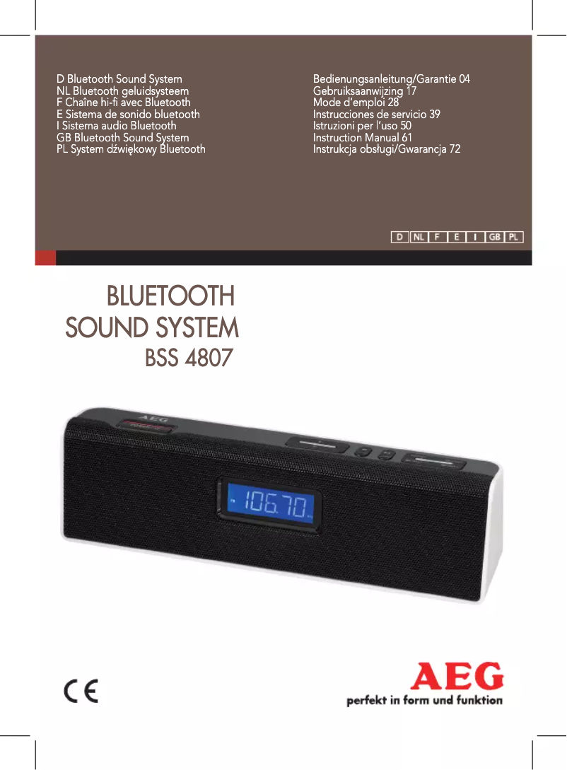 Page 1 de la notice Manuel utilisateur AEG BSS 4807