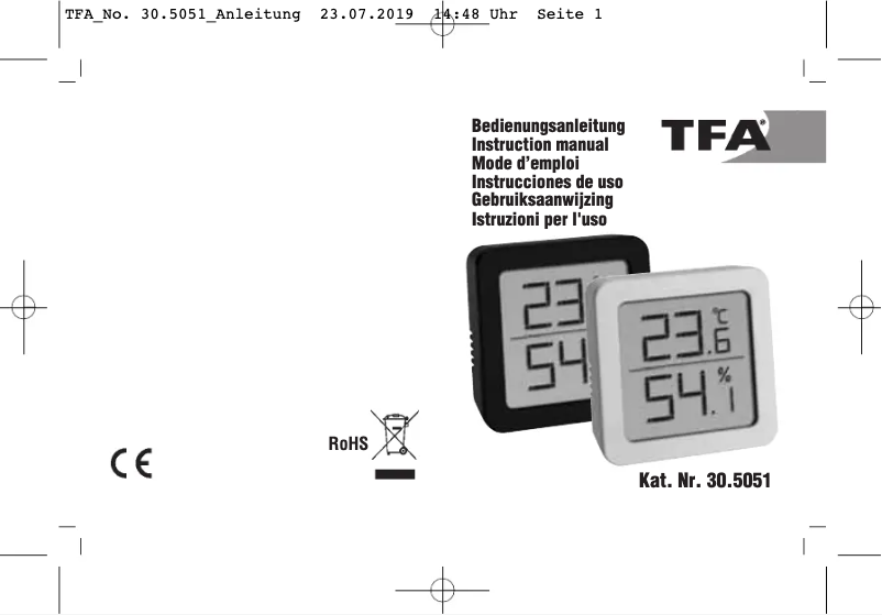 Page n°1 - Manuel utilisateur TFA 95.2019.54