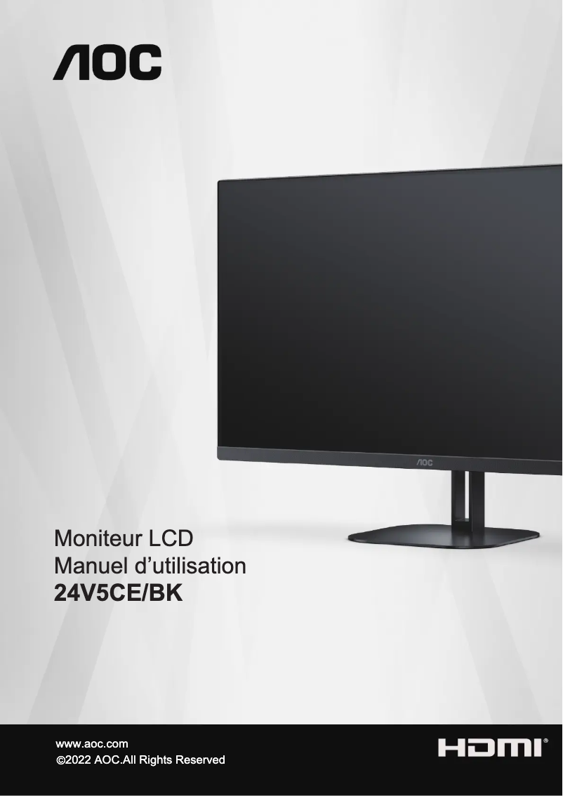 Page n°1 - Manuel utilisateur AOC 24V5CE