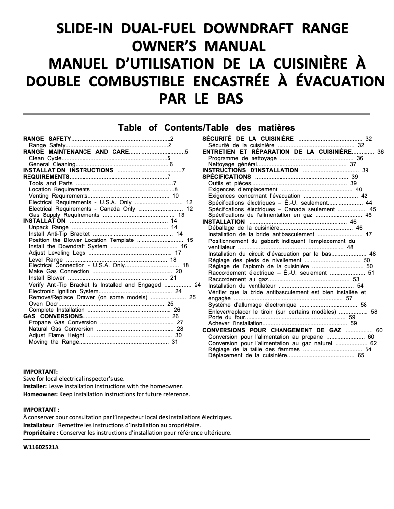Page n°1 - Manuel utilisateur JennAir JDS1750ML