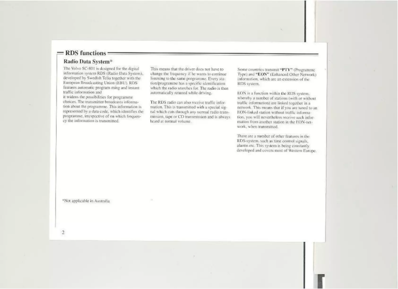 Page 1 de la notice Manuel utilisateur Volvo SC-801