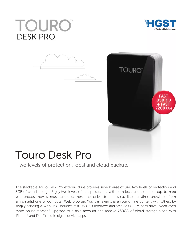 Page n°1 - Manuel utilisateur HGST Touro Desk Pro