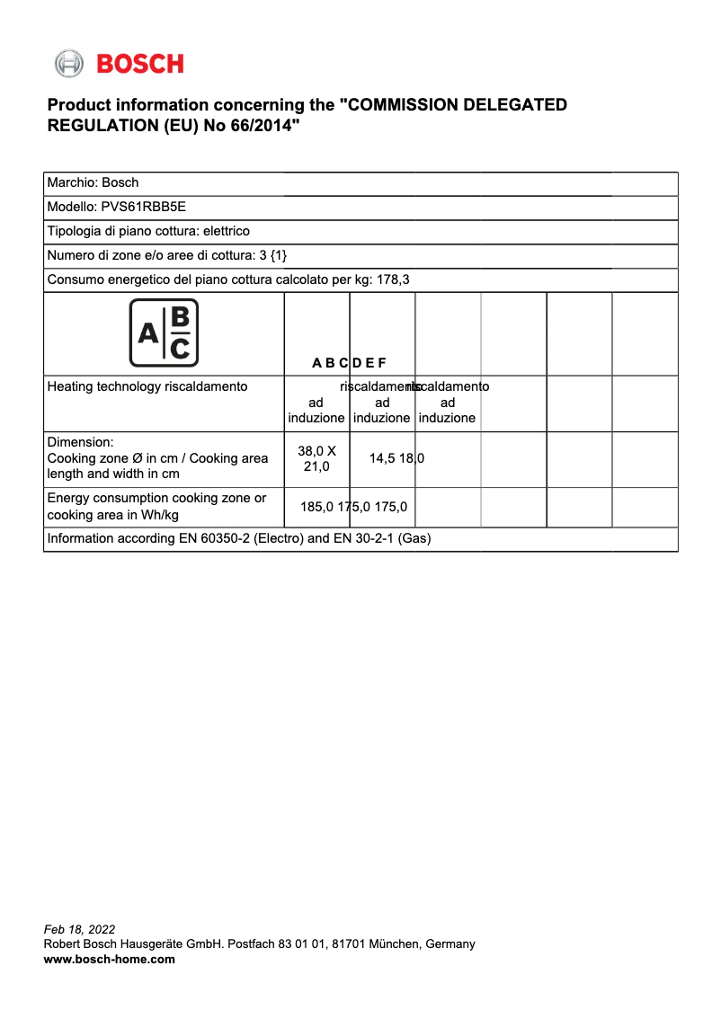Page 1 de la notice Manuel utilisateur Bosch PVS61RBB5E