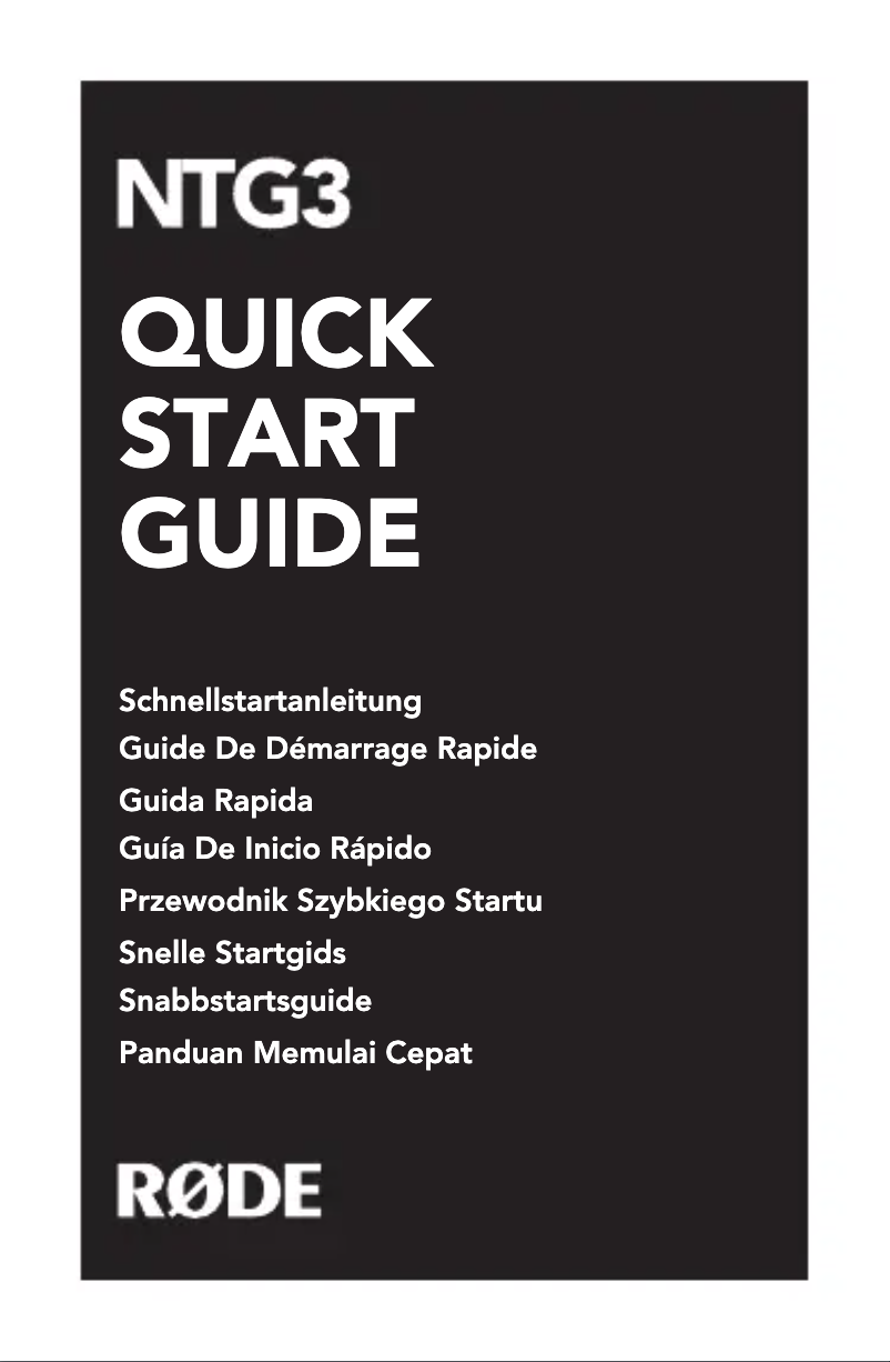 Page n°1 - Manuel utilisateur Røde NTG-3