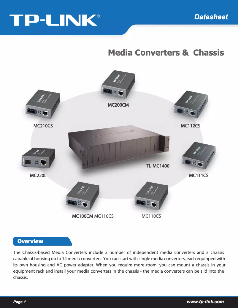 Page 1 de la notice Fiche technique TP-Link MC112CS