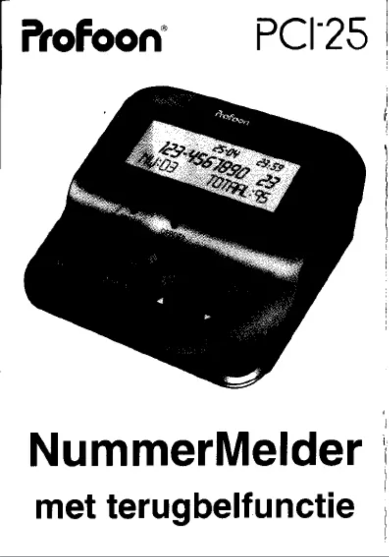 Page 1 de la notice Manuel utilisateur Profoon PCI-25