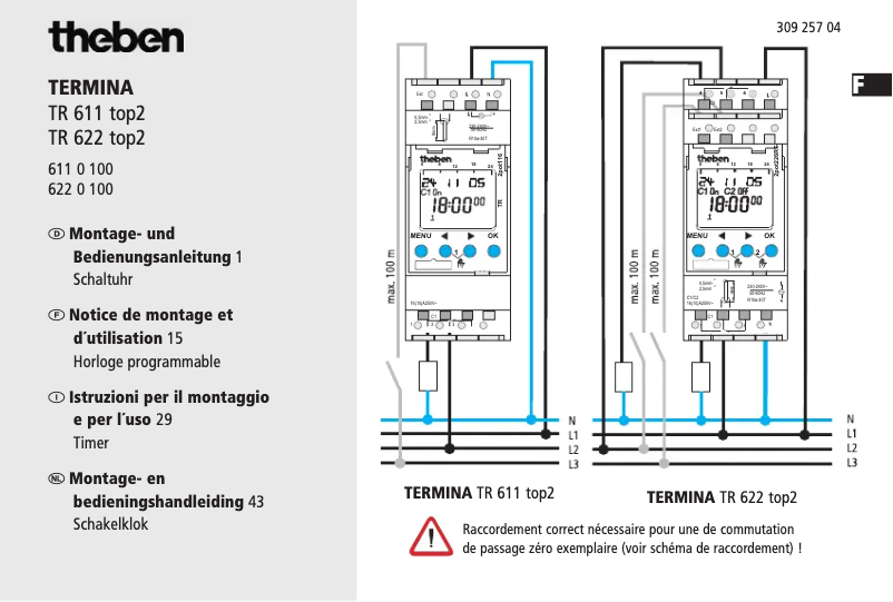 Page n°1 - Manuel utilisateur Theben TR 622 top2 24V