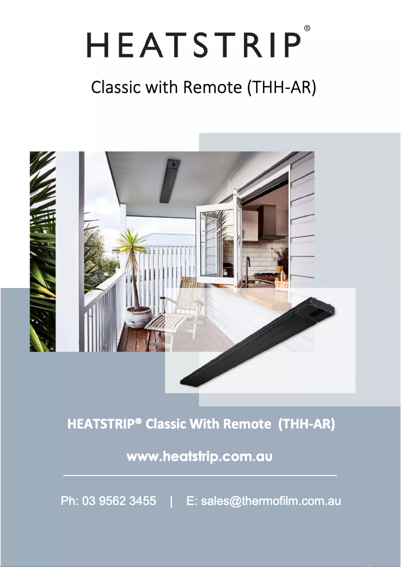 Page 1 de la notice Manuel utilisateur Heatstrip THH 3200AR