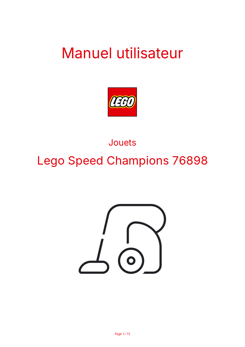 Page n°1 - Manuel utilisateur Lego Speed Champions 76898