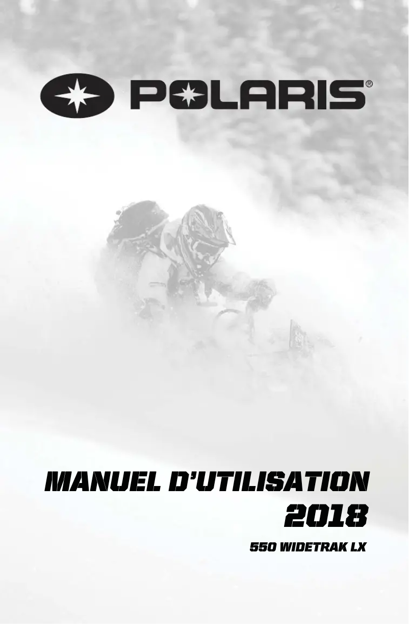Page n°1 - Manuel utilisateur Polaris 550 WideTrak LX (2018)