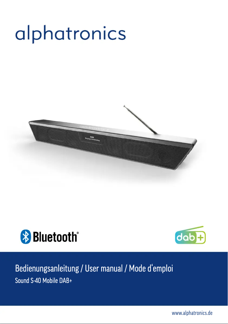 Image de la première page du manuel de l'appareil Sound S-40 Mobile DAB+