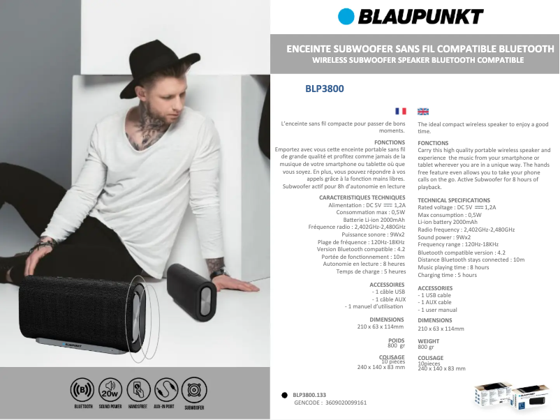 Imagen de la primera página del manual del dispositivo BLP3800