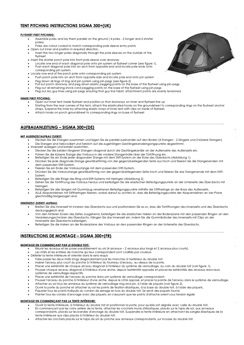 Image de la première page du manuel de l'appareil Sigma 300+