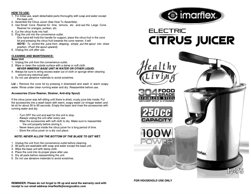 Página 1 del manual Manual de usuario Imarflex IJ-75