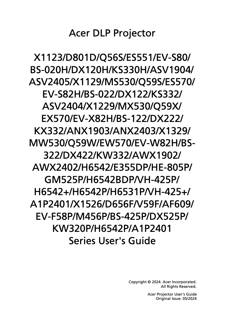 Page 1 de la notice Manuel utilisateur Acer Q59X