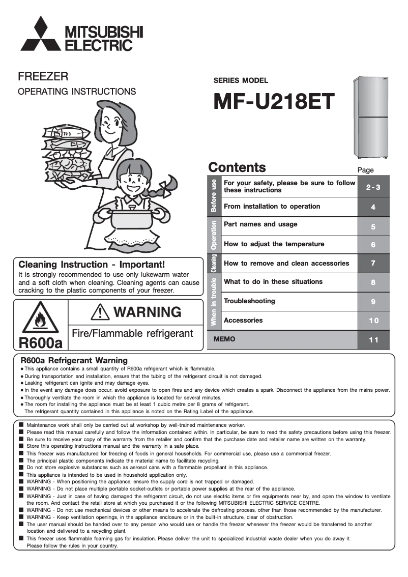 Page 1 de la notice Manuel utilisateur Mitsubishi MF-U218ET