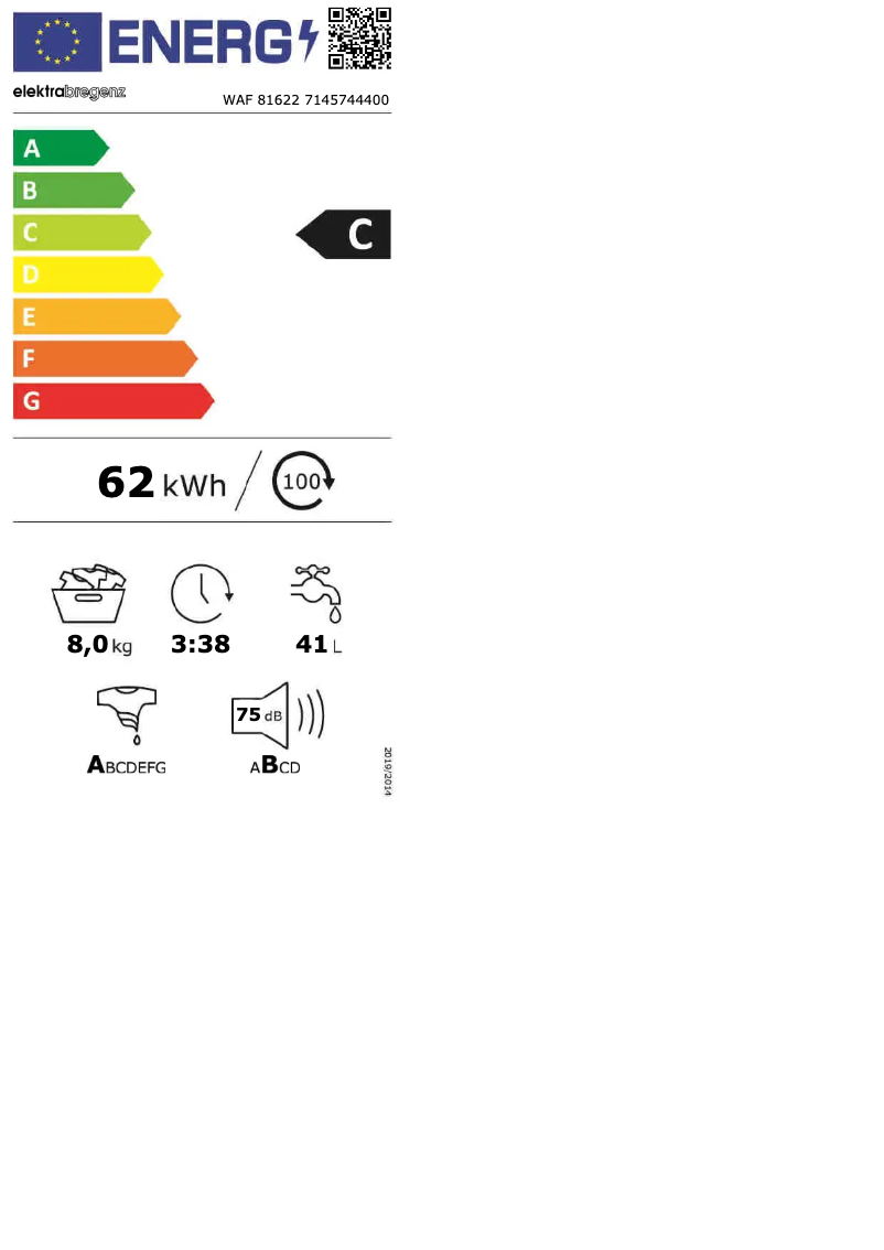 Page 1 de la notice Manuel utilisateur Elektra Bregenz WAF 81622
