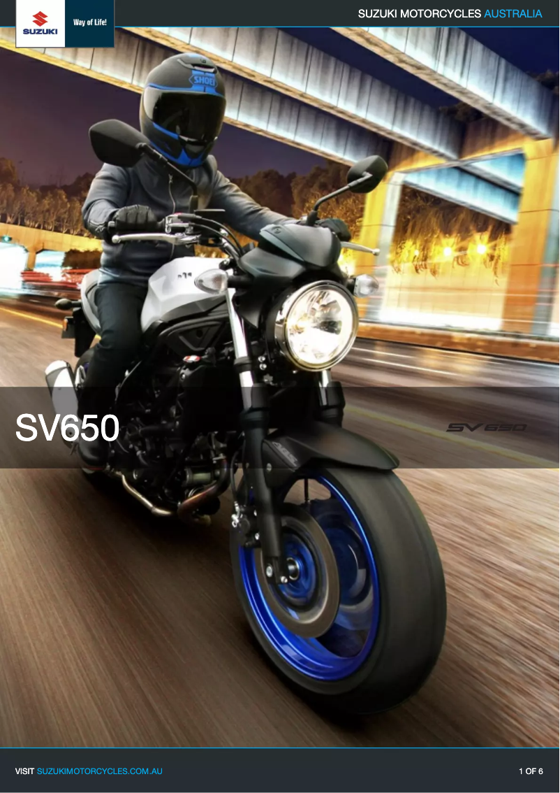 Image de la première page du manuel de l'appareil SV650