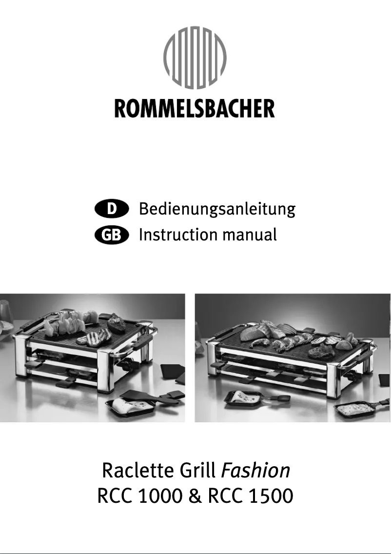 Page n°1 - Manuel utilisateur Rommelsbacher RCC 1000