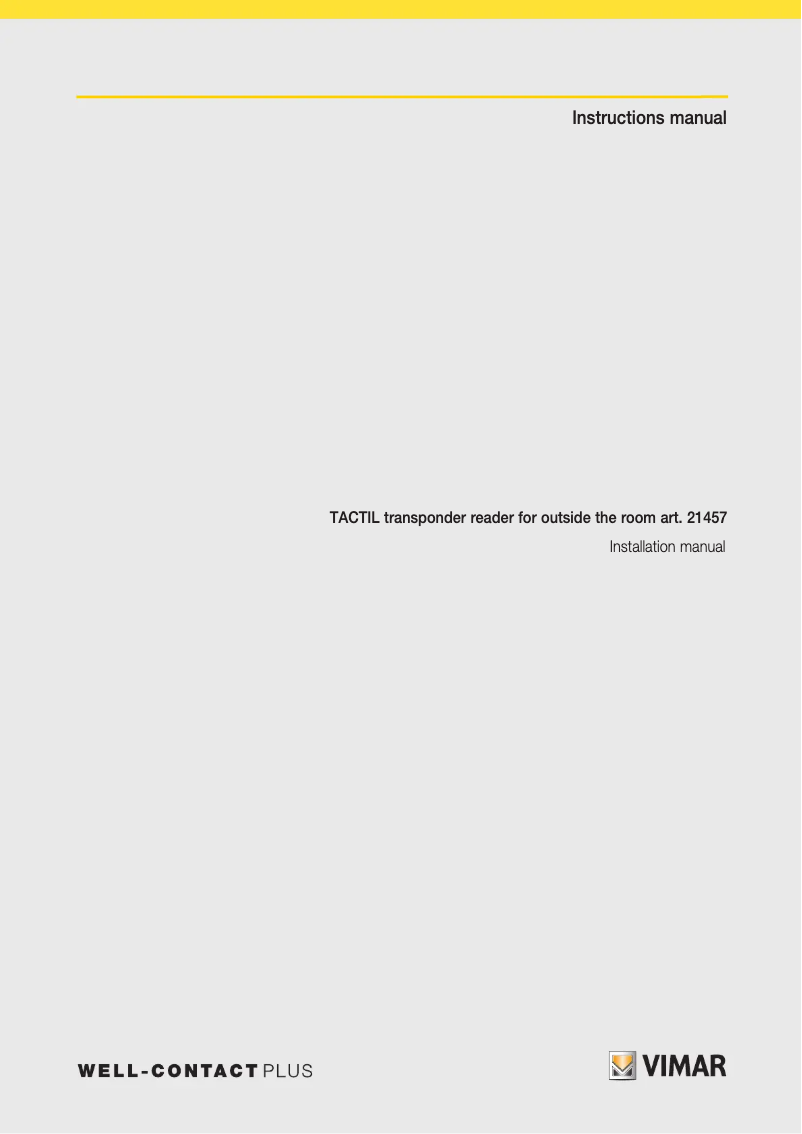 Page 1 de la notice Manuel utilisateur Vimar 21457