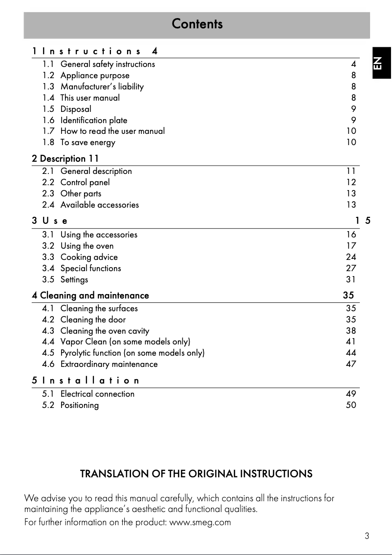 Page n°1 - Manuel utilisateur Smeg SFPA6301TVN
