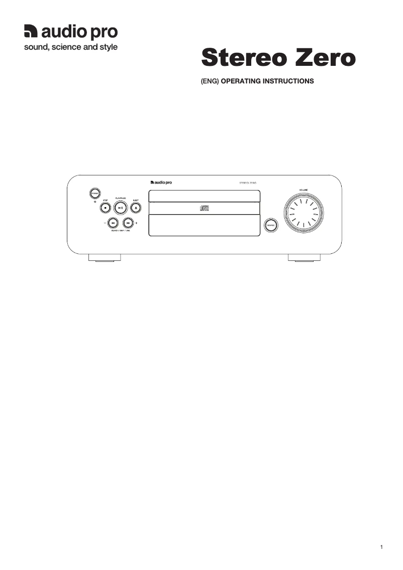 Image de la première page du manuel de l'appareil Stereo Zero