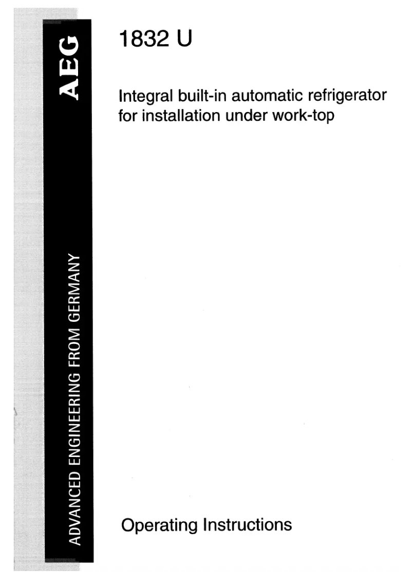 Page n°1 - Manuel utilisateur AEG Santo 1832 U