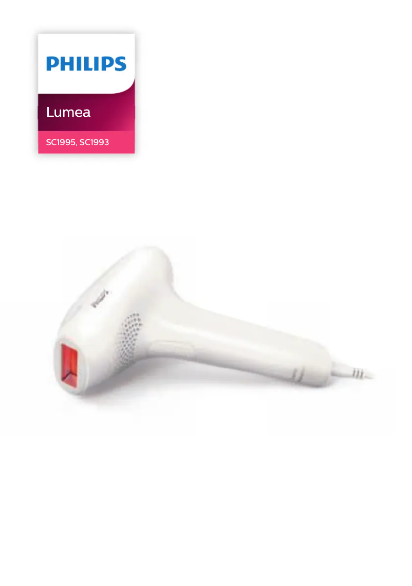 Image de la première page du manuel de l'appareil Lumea Advanced SC1993