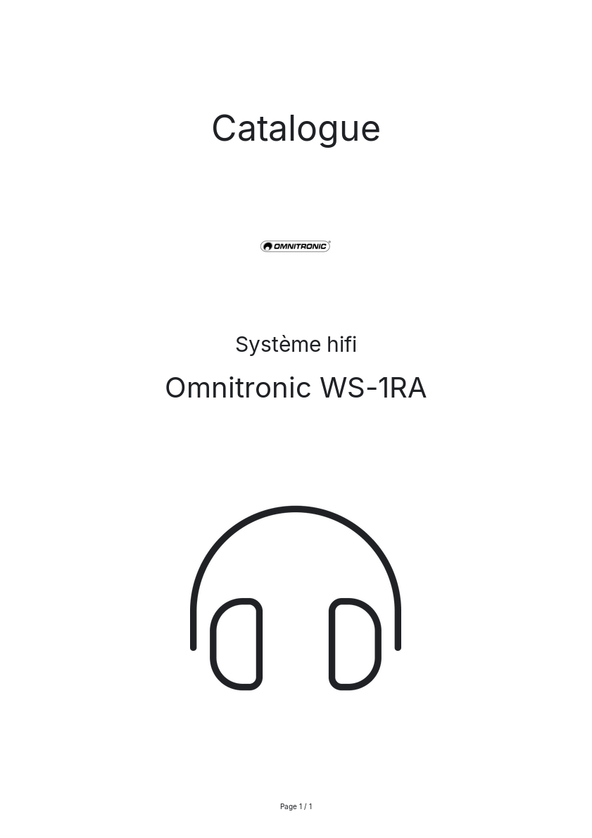 Image de la première page du manuel de l'appareil WS-1RA