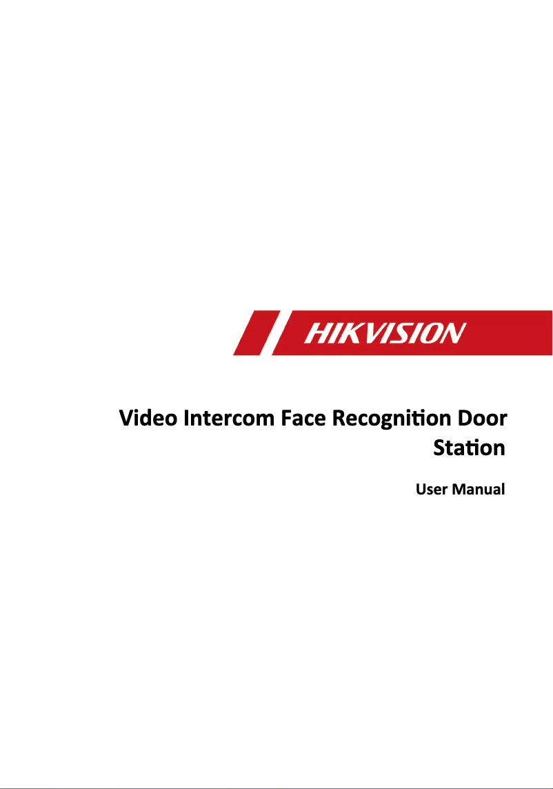 Page n°1 - Manuel utilisateur Hikvision DS-KD9203-MFE6