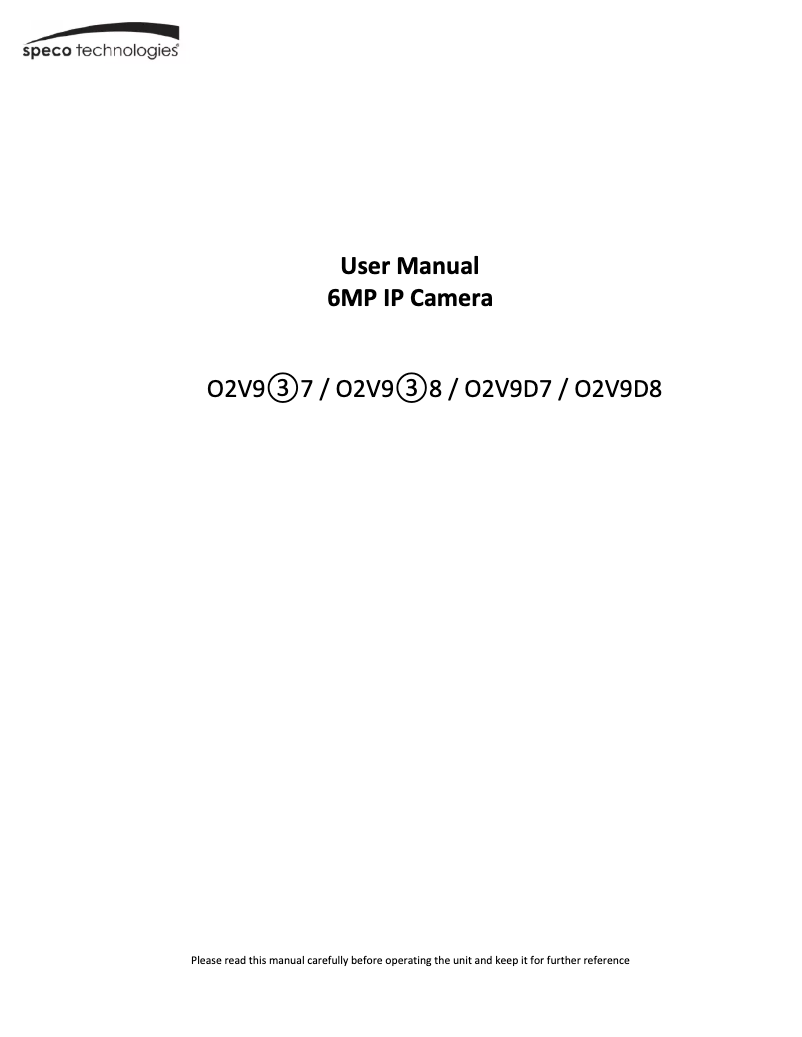 Page 1 de la notice Manuel utilisateur Speco Technologies O2VLB8