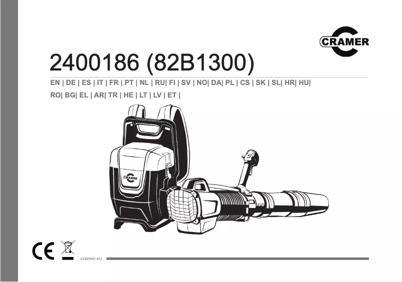 Page 1 de la notice Manuel utilisateur Cramer 82B1300