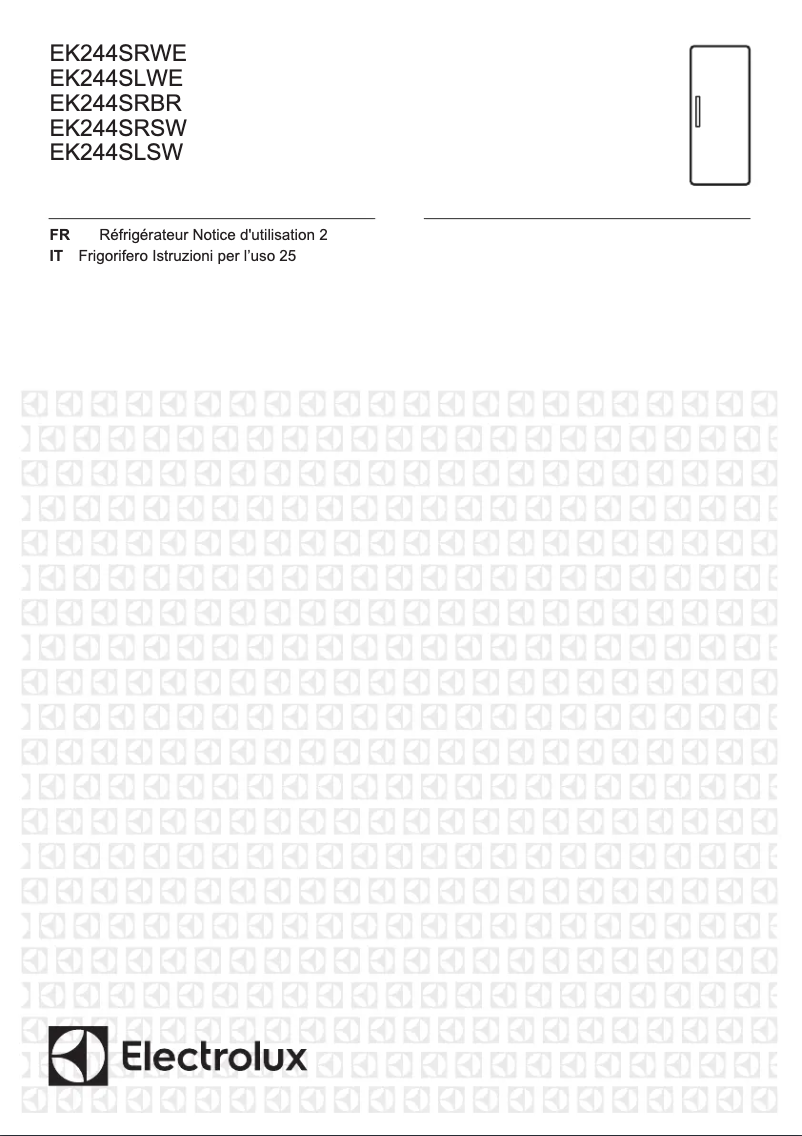 Page 1 de la notice Manuel utilisateur Electrolux EK244SRSW